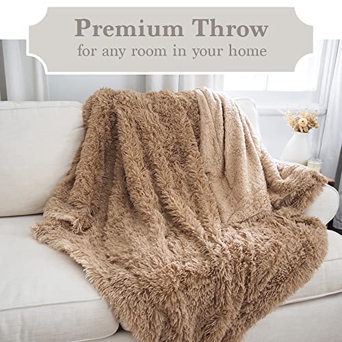 The Connecticut Home Company Throw Blanket, Soft Plush Reversible Shag