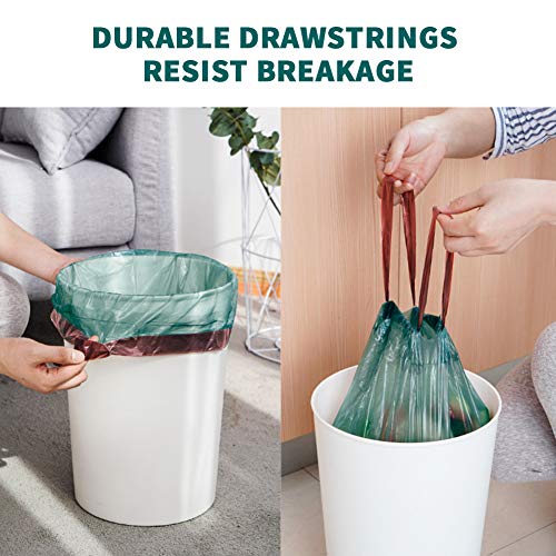 Trash Bags 8 Gallon Heavy Duty Drawstring Trash Bags, 20.5'' x 21.67