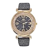 COOKI Women Watches On Sale Clearance Prime Ladies Fashion Dress Wrist Quartz Watches with Crystal Leather Band Elegant Casual Analog Classic Business Watches for Women