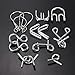 Vktech 7 Sets IQ Test Mind Game Toys Brain Teaser Metal Wire Puzzles Magic Trick Toy