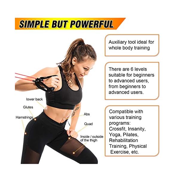 200 LBS Resistance Bands Sets, SYOSIN Resistance Bands 14pcs Exercise Bands Stackable 6 Body Training Tubes with 4 Handles, Ankle Straps, Door Anchor Home&Gym Workout Fitness Bands Set