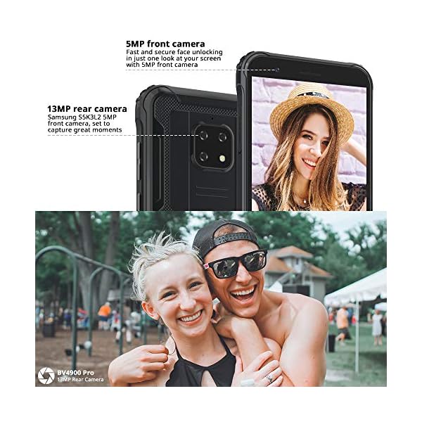 Rugged-Phone-Blackview-BV4900-Pro-Rugged-Smartphone-Android-10-Unlocked-57inch-HD-4GB64GB-256GB-Extension-5580mAh-Battery-IP68-Waterproof-4G-Smartphones-13MP5MP-Dual-SIM-NFC-OTG-Black Rugged Phone, Blackview BV4900 Pro Rugged Smartphone Android 10 Unlocked, 5.7inch HD+, 4GB+64GB (256GB Extension…