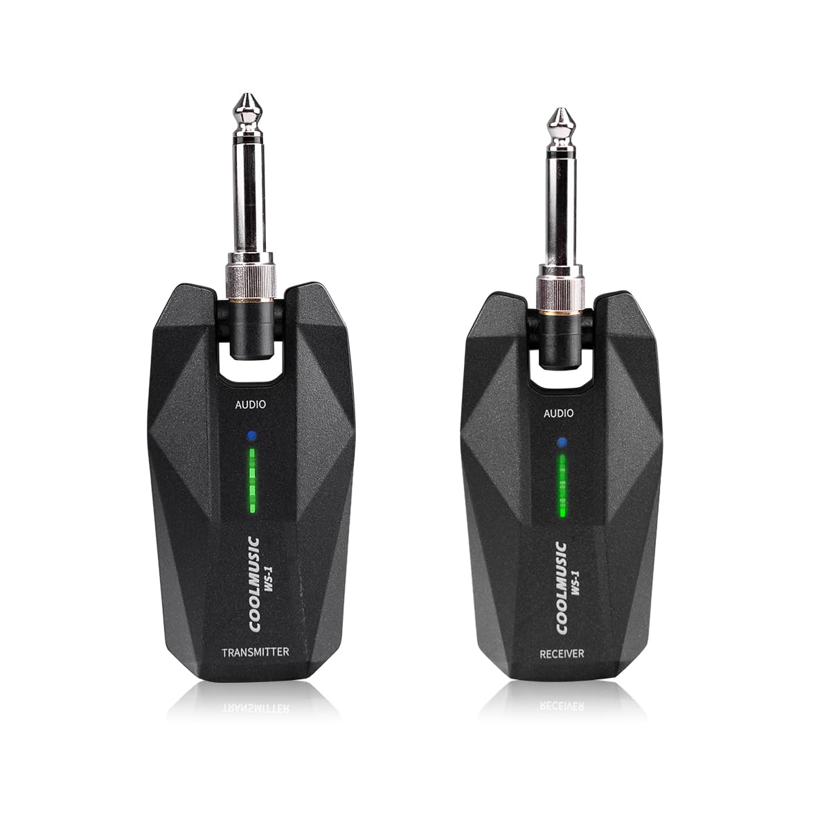Coolmusic 5.8GHz Wireless Transmitter Receiver - Strong Anti-Interference Guitar Wireless System, Digital Audio Cordless Bass System for Electric Guitar