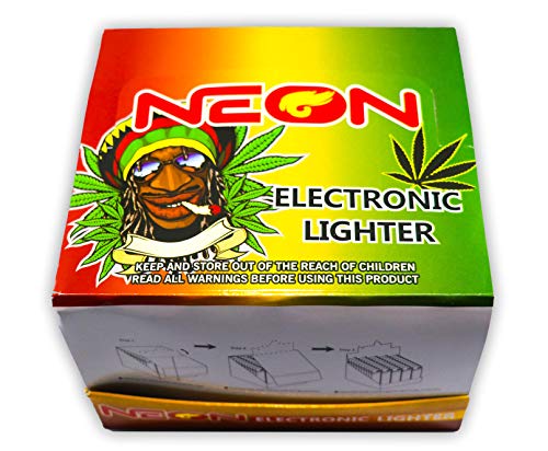 Rasta Cigarette Neon Electronic Disposable Lighters, Wholesale Pack Lot Assorted Lighter (50)