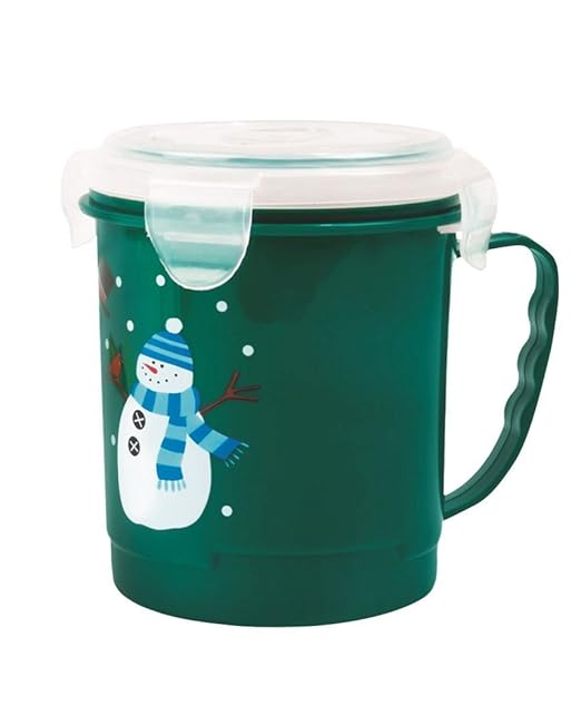 LOT SHOP - Taza de sopa de diseño navideño, microondas, con tapa y ...