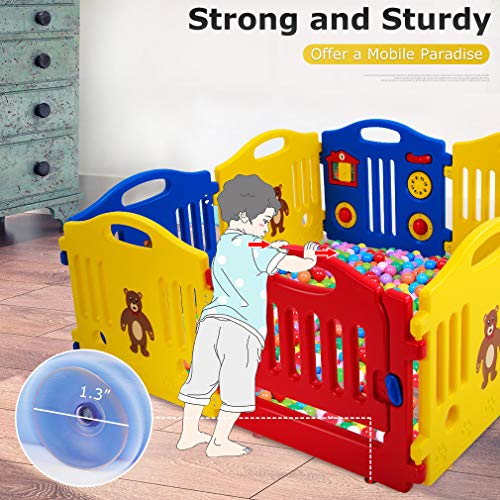 image for FDW Baby Playpen for Babies Baby Playard Infants Toddler 8 Panels Safe