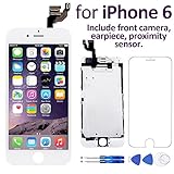 Corepair Full Assembly Replacement for iPhone 6 (4.7 Inch) LCD Display Screen Touch Digitizer Assembly, Facing Proximity Sensor+ Ear Speaker+ Front Camera+ Repair Tools (iPhone 6 White)