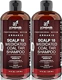 Art Naturals® Scalp18 Coal Tar Therapeutic Anti Dandruff Shampoo 16 oz - Helps clear symptoms of Psoriasis, Eczema, Itchy Scalp & Dandruff - Made in USA with Natural & Organic Ingredients-Sulfate Free