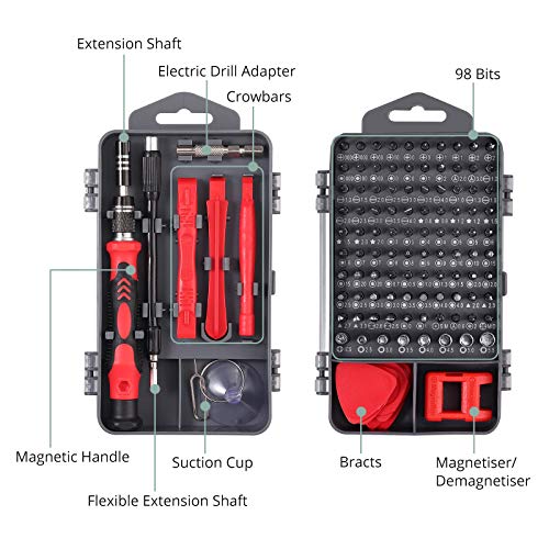 COLFULINE Feinmechaniker Schraubendreher Set, 137 in 1 Magnetischer Mini Schraubenziehern Satz, Reparatur Tools Kit… – Bild 5