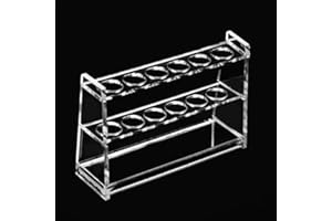 Mairuker Clear Acrylic Test Tube Holder 6 Wells, Ladder-Shaped Design Test Tubes Stand, Multipurpose Lab Rack for 10ml Centrifuge Tubes (10ml, 6 Wells)