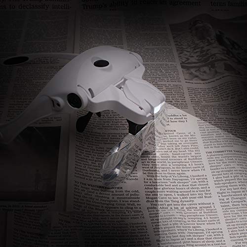 Head Magnifier Glasses with 2 Light, USB Charging Handsfree Magnifying