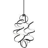 Kuzco Lighting Synergy 34" Chandelier | Black Finish | White Silicone Diffuser | Modern Sculptural LED Pendant Light | Made o