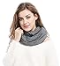 Bellady Winter Soft Pullover Knit Infinity Scarf Beanie Hoodie Scarf, Gray, One Size