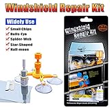 Manelord Car Windshield Repair Kit, Do it Yourself Windshield Repair Kit with Windshield Repair Resin for Repairing Auto Glass Windshield Crack Chips, Bulls-Eye, Spider Web, Star-Shaped, Half-Moon