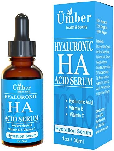 Hyaluronic Acid Serum With Vitamin C &amp; Vitamin E - Skin Hydrating Serum by Umber NYC (1 OZ)