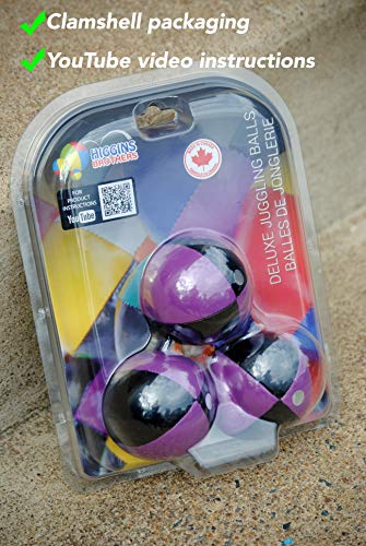 Higgins Brothers Juggling Balls Professional Style Set of 3 - How to Juggle Kit with Bean Bags for Juggling for Beginners and Kids with Vibrant Colors, Great Feel, Ultra Durable (White)