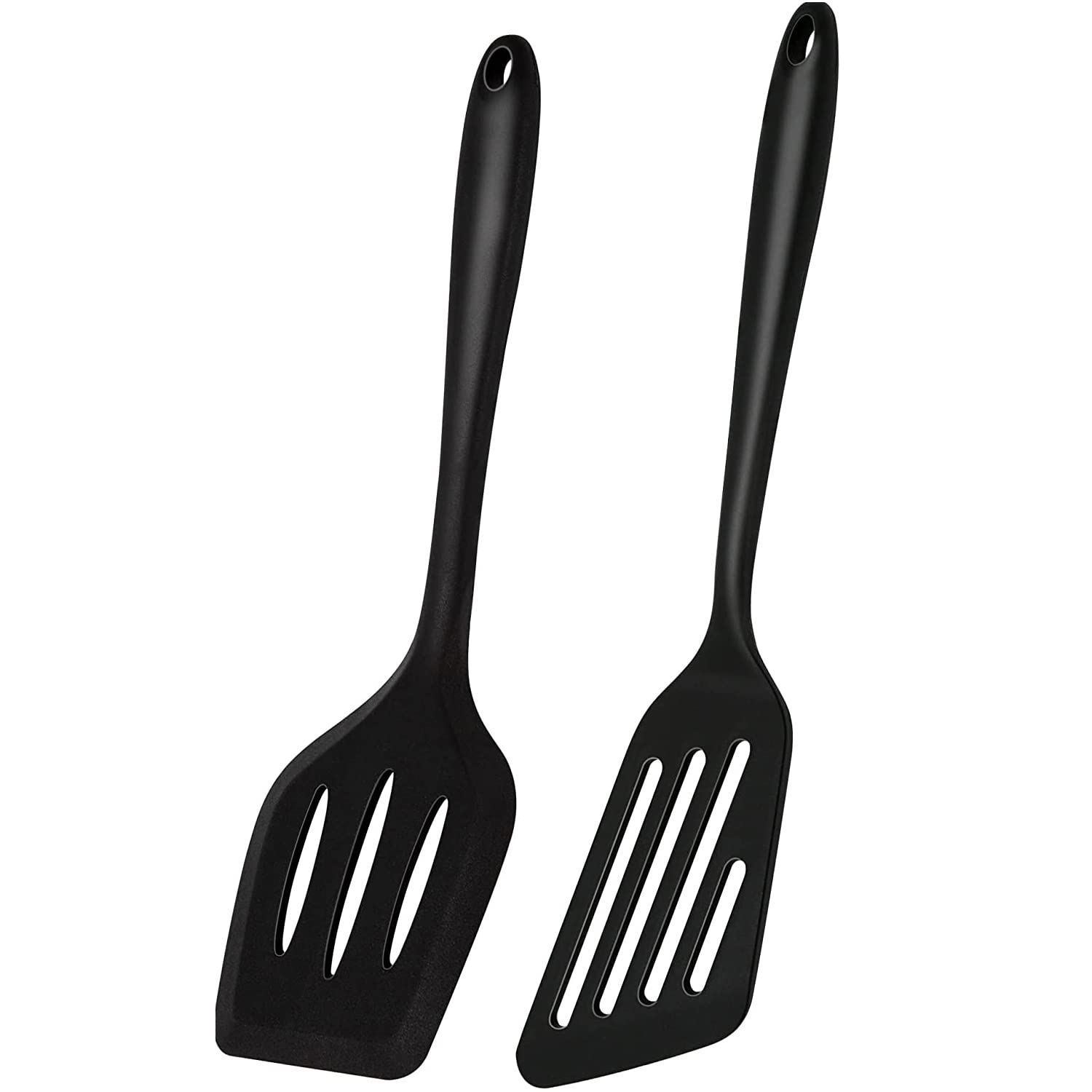 Spatula, 2 pieces, 35 cm silicone slotted turner spatula