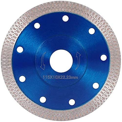 Diamond Saw Blade Cutting Discs 115mm/4.5in Circular Super Thin Turbo Disk for Angle Grinder Cutting Porcelain Tiles Granite Marble Ceramics Reinforced Concrete Blue