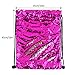 MHJY Sequin Bag Mermaid Drawstring Backpack Sports Beach Dance Bag (Fuchsia/Silver)