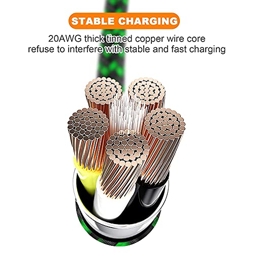 6 Pack [Apple MFi Certified] 3/3/6/6/10/10 FT iPhone Charger MUXA Colorful Nylon Lightning Cable Compatible iPhone 13 mini/13/12/11 Pro Max/XR/XS/X/8/7/Plus/6S/6/SE/5S/iPad