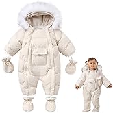 UVIPC Baby Toddler Winter Thick Coat Snowsuit Snow wear Romper Footie Outwear with Hooded