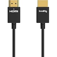 SMALLRIG Upgraded Ultra Thin HDMI Cable 35cm/1.15Ft (A to A), 4K Hyper Super Flexible Slim Cord, High Speed Supports 3D, 4K@6