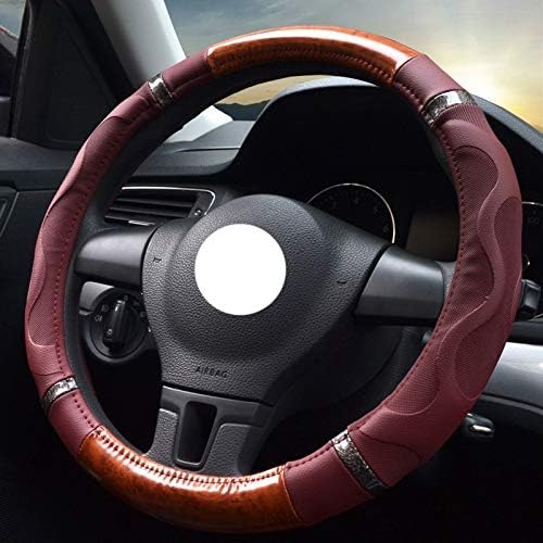 YAGEER Batao Leather direction set four seasons universal breathable massage non-slip punching diameter 38 / 40CM (color : A, Size : 40cm/15.74inch)
