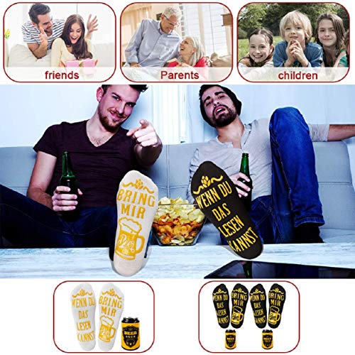 Tuopuda-Bier-Socken-Lustige-Socken-Damen-Herren-Socken-WENN-DU-DAS-LESEN-KANNST-BRING-MIR-BEER-Wintersocken-Weihnachtsgeschenk-Socken-Baumwollsocken-Knoechel-Socken