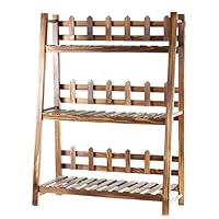 Flower Steps - 3 Tier Wooden Plant Ladder - Lightweight Wood with Trellis