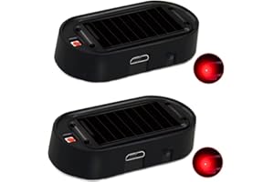 ANKIA 2PCS Solar Power Fake Car Alarm LED Light, Simulated Dummy Warning Anti-Theft LED Flashing Security Light, Car Alarm Sy