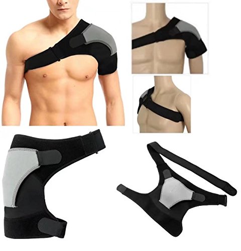 Shoulder Brace - Shoulder Stability Brace for Injury Prevention, Dislocated AC Joint, Labrum Tear, Frozen Shoulder Pain, Sprain, Soreness, Bursitis, Tendinitis - Compression Wrap Strap Band (Left) Shoulder Brace - Shoulder Stability Brace for Injury Prevention, Dislocated AC Joint, Labrum Tear, Frozen Shoulder Pain, Sprain, Soreness, Bursitis, Tendinitis - Compression Wrap Strap Band (Left)