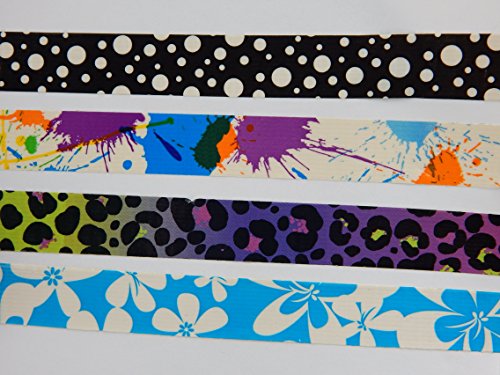 Duck Brand Duct Tape Ducklings 4-Pack Paint Splatter Mod Dots Blue Surf Flower Cool Cheetah
