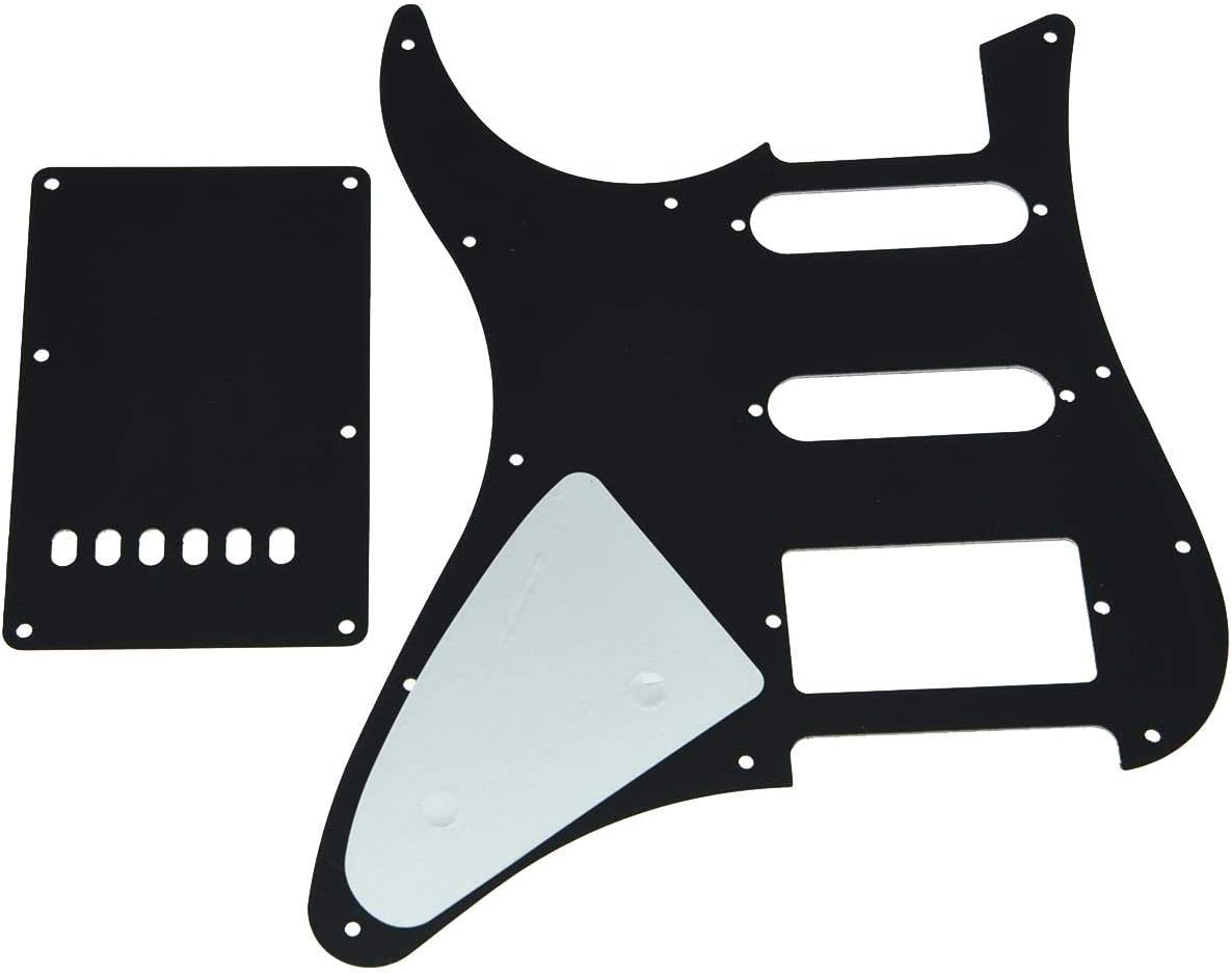 KAISH Black 3 Ply Guitar HSS Pickguard with Trem Back Plate for Yamaha PACIFICA Guitar - Image 3