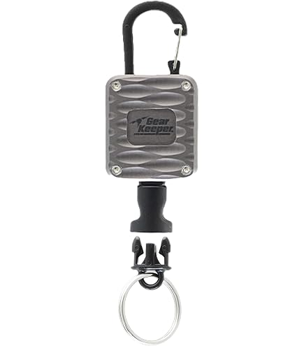 Gear Keeper Aluminum Micro Retractable Key Holder & Tool Retractor - Heavy Duty Retractable Keychain With Carabiner Mount - Tool Holder, ID Badge Clip & Key Chain