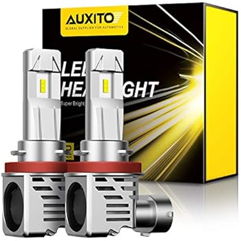 AUXITO H11 H8 H9 LED Headlight Bulbs 12000lm Per Set 6500K Cool White Wireless Headlight LED Bulb, Pack of 2