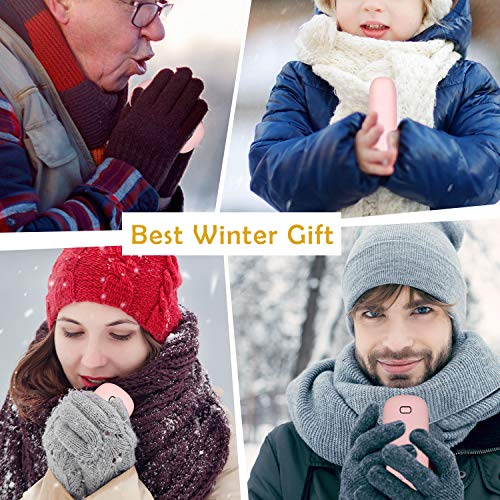 Balhvit Rechargeable Hand Warmer, 6400mAh Electric Hand Warmers Pocket Power Bank, Heat Therapy Hand Heater Charger, Reusable Handwarmers for Outdoor Sports, Winter Gifts for Women & Men (Pink)