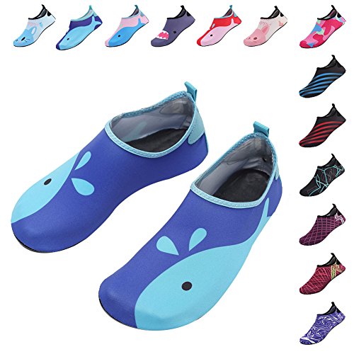 FANTINY Mutifunctional Barefoot Shoes Men Women and Kids Quick-Dry Water Shoes Lightweight Aqua Socks For Beach Pool Surf Yoga Exercise,HT01,Dark Blue01,30.31