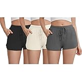 HEARTNICE 3-Pack Women's Soft Lounge Pajama Shorts, Casual Sleepwear for Yoga Gym Running Sleep