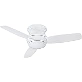 Minka-Aire F593L-WH Traditional Concept LED 44" 3-Blade Ceiling Fan and Wall Control, White (LED Light)