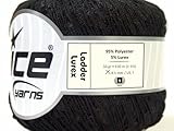 Sparkly JetBlack Ladder Lurex Ice Sparkly Trellis Ribbon Yarn 25700