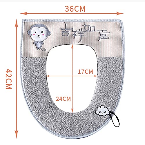 Hwjmy Toiletbril Mat SetBathroom Universele 2 stks/set Kussen+deksel Cover Warm Zacht Wasbaar Closestool Seat Case… - Afbeelding 4