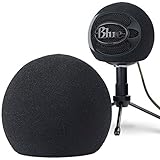 YOUSHARES Blue Snowball Pop Filter - Customizing Microphone Windscreen Foam Cover for Improve Blue Snowball iCE Mic Audio Quality (Black)