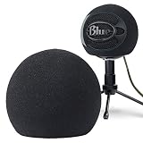 YOUSHARES Blue Snowball Pop Filter - Customizing Microphone Windscreen Foam Cover for Improve Blue Snowball iCE Mic Audio Quality (Black)