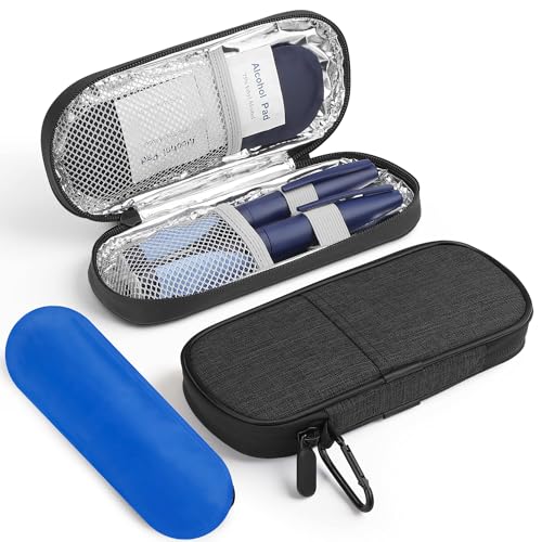 KOWVOWZ Insulin Cooler Travel Case, Portable Diabetic Medication Insulated Cool Organizer, Insulin Cooling Bag with 1 Reusable Ice Packs for The Daily Life and Trip