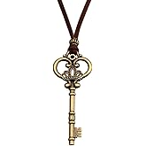 GelConnie Wooden Necklaces for Women Gold Leather Necklace Long Boho Layered Necklace Silver Hippie Choker Necklace Bohemian Jewelry for Women