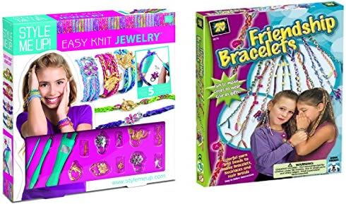 Style Me Up! Bracelet Mania easy Knit Jewelry PLUS Friendship Bracelet Kit 2 Pack BUNDLE!