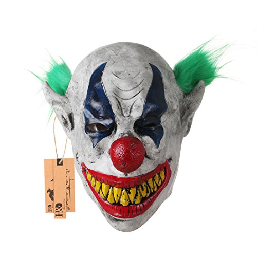 Hyaline&dora halloween latex clown mask with hair f…