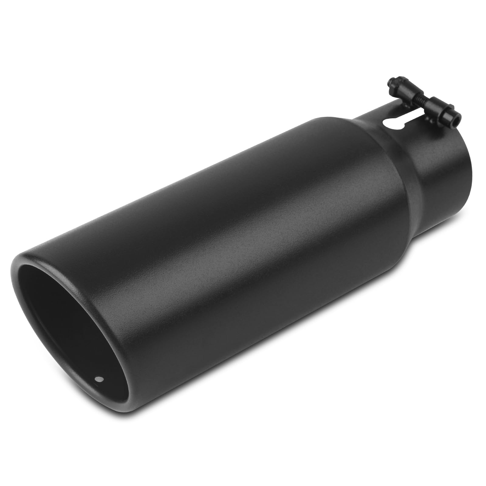 Photo 1 of 3 inch Inlet Exhaust Tip, 4" Outlet 12" Overall Length Stainless Steel Exhaust Tail Pipe, Bolt-On, Polished Tailpipe, Black(Fit for Tailpipe Outlet is 3", must OD not the ID)