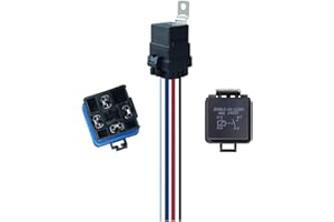 Meskliu 40AMP 4PIN Waterproof Relay with Harness,DC12V SPST Automotive Relay,Heavy Duty 12AWG Tinned Copper Wires,for Automotive Truck Van Motorcycle Boat(1pcs)