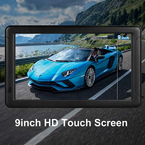 GPS Navigation System, 7 inch Bluetooth 8GB 256MB Car Truck Lorry Satellite Navigator Device with Post Code POI Search Speed Camera Alerts, with UK&EU 2019 Maps Lifetime Free Update (9inch)